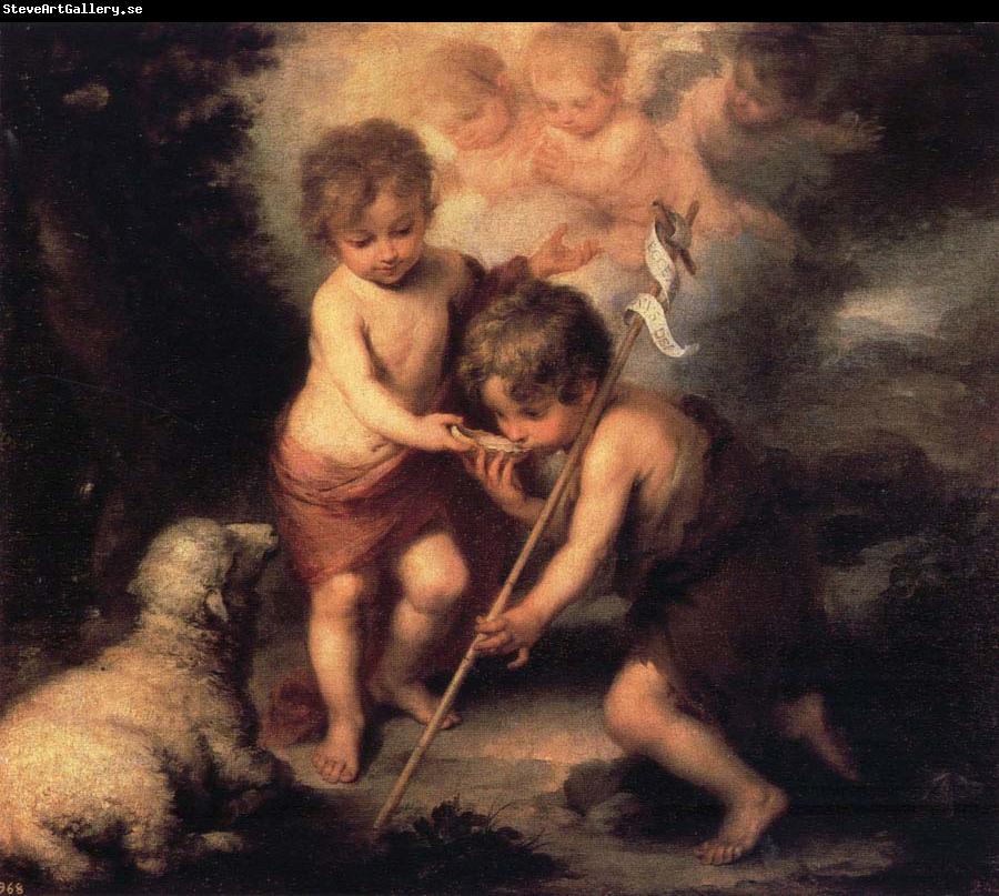 Bartolome Esteban Murillo Infant Christ Offering a Drink of Water to St.Fohn